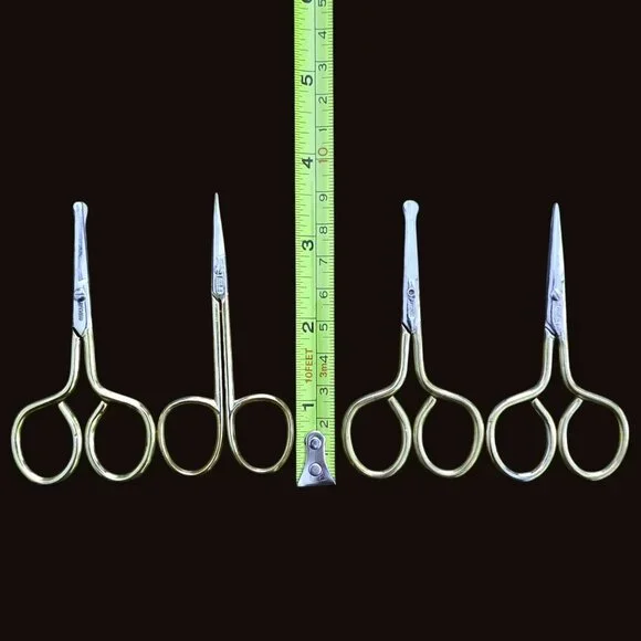 7 Vintage German Gold & Silver Scissors Embroidery Crafting Sewing Tools Shears - Picture 7 of 8